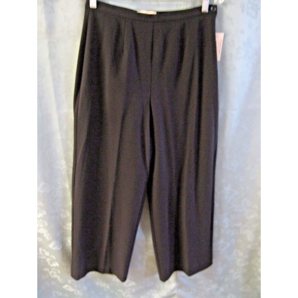 Amanda Smith Black Wide Leg Dress Pants Size 8P 8 Petite NWT